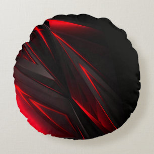 Amazing Red to the Point Abstract Design Round Cushion