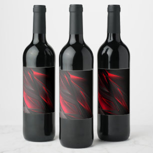 Amazing Red to the Point Abstract Design  Wine Label