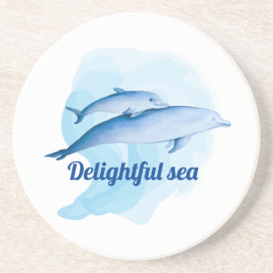 Amazing sea with dolphins coaster