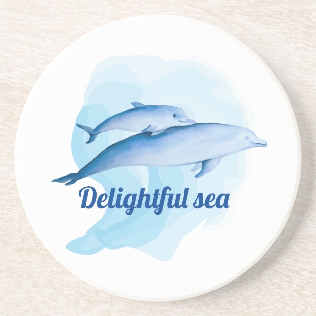 Amazing sea with dolphins coaster (Front)
