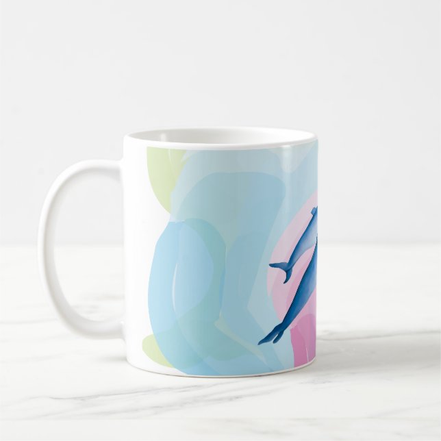 Amazing sea with dolphins coffee mug (Left)