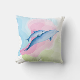 Amazing sea with dolphins cushion