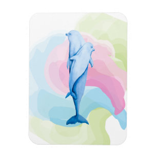 Amazing sea with dolphins magnet