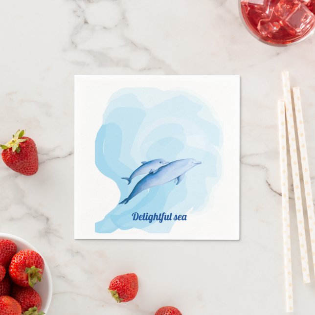 Amazing sea with dolphins napkin (Insitu)