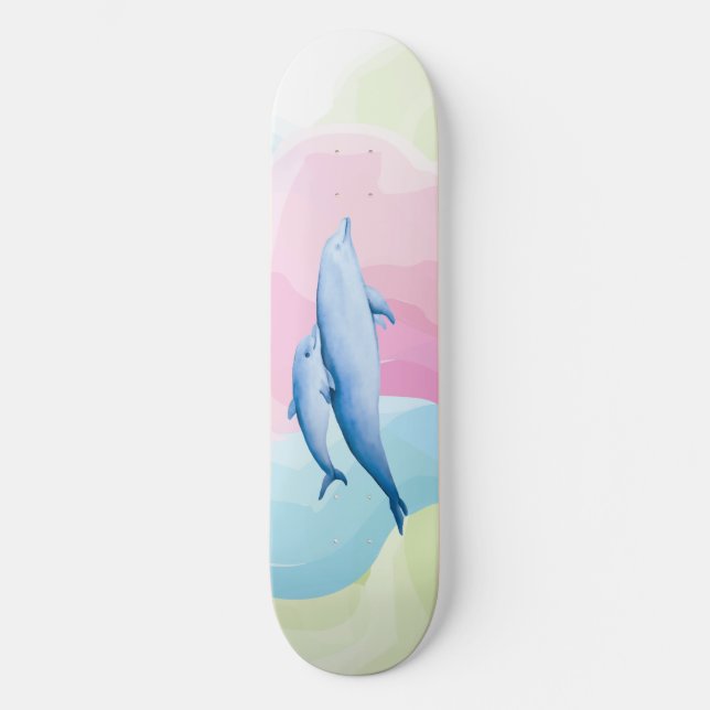 Amazing sea with dolphins skateboard (Front)