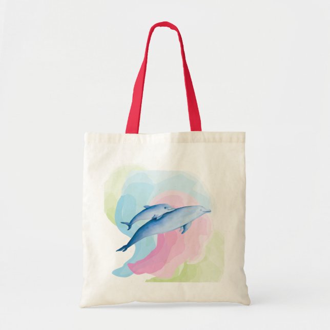 Amazing sea with dolphins tote bag (Front)