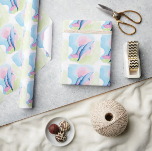 Amazing sea with dolphins wrapping paper