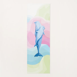 Amazing sea with dolphins yoga mat