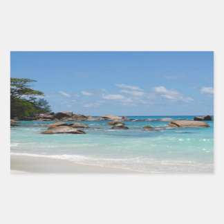 amazing seychelles rectangular sticker