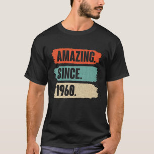 Amazing Since 1960 - Retro Birthday Gift For 61 Ye T-Shirt