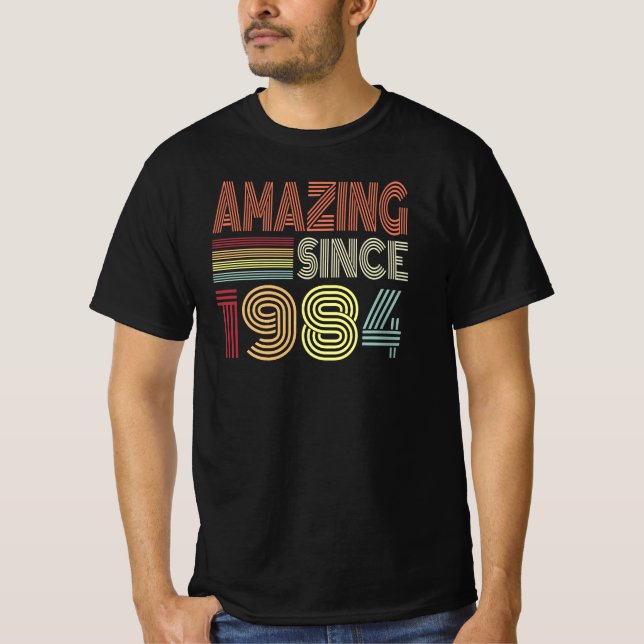 Amazing Since 1984 Retro Born In 1984 Birthday T-Shirt (Front)