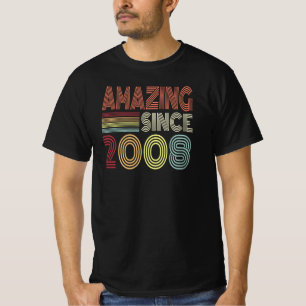 Amazing Since 2008 Retro Born In 2008 Birthday T-Shirt