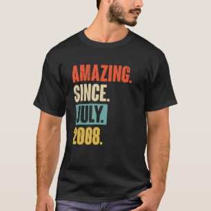 Amazing Since July 2008 14 Year Old 14th Birthday T-Shirt