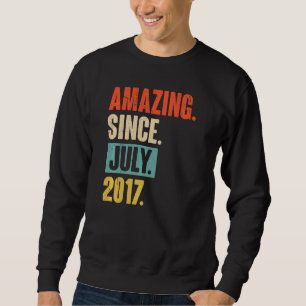 Amazing Since July 2017 5 Year Old 5th Birthday Sweatshirt