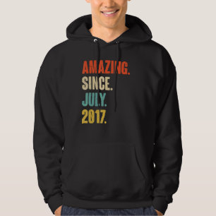 Amazing Since July 2017 5 Year Old Gift 5th Birth Hoodie