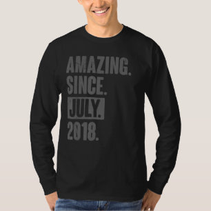 Amazing Since July 2018 4 Year Old 4th Birthday T-Shirt