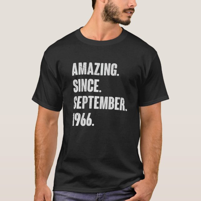 Amazing Since September 1966 56 Year Old 56th Birt T-Shirt (Front)