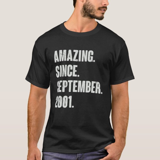 Amazing Since September 2002 20 Year Old 20th Birt T-Shirt (Front)
