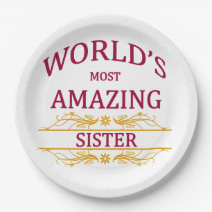 Amazing Sister Paper Plate