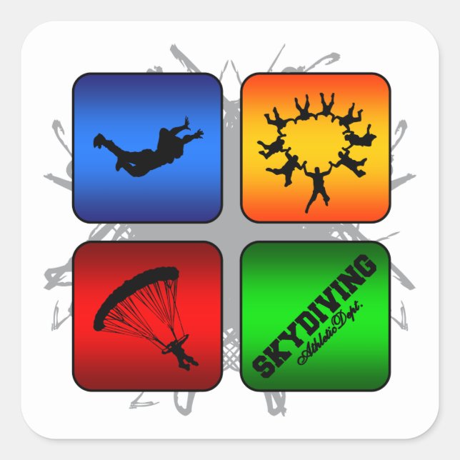 Amazing Skydiving Urban Style Square Sticker (Front)