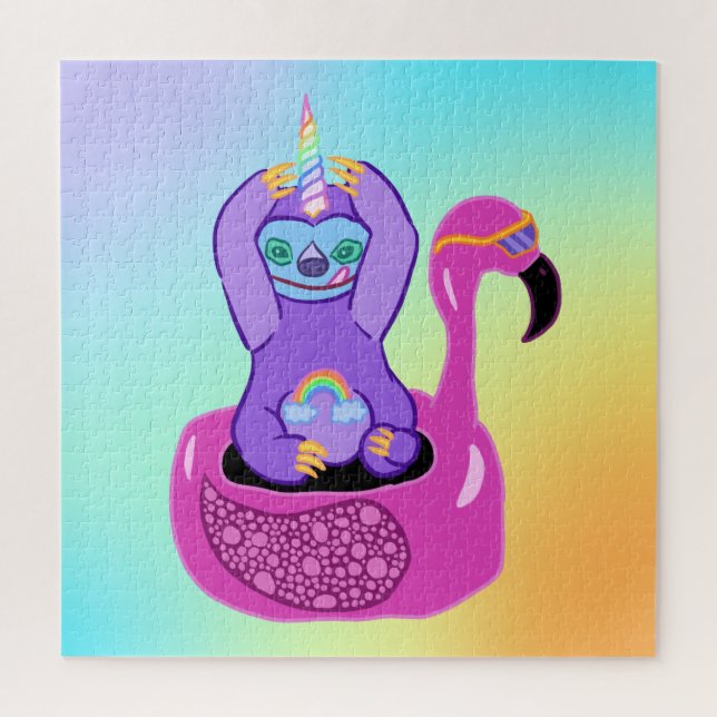 Amazing Slothicorn Pool Party! Jigsaw Puzzle (Vertical)