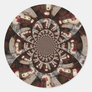 Amazing Snowman Classic Round Sticker