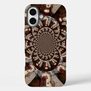 Amazing Snowman Kaleidoscope   Intricate Winter Ar iPhone 16 Plus Case