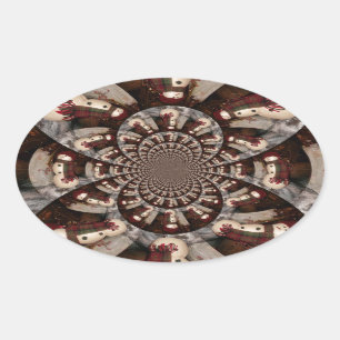 Amazing Snowman Oval Sticker