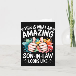 Amazing son in law present funny dad husband card