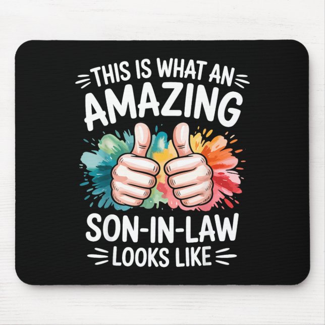 Amazing son in law present funny dad husband mouse pad (Front)