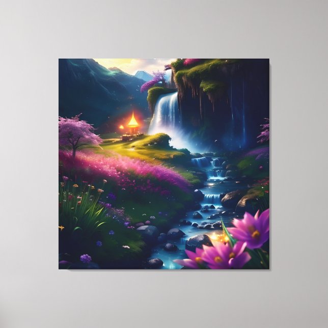 Amazing Splendour Waterfall Landscape 1 Canvas Print (Front)