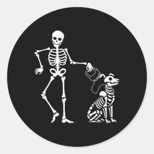 Amazing Spooky Creepy Halloween Design Skeleton Classic Round Sticker
