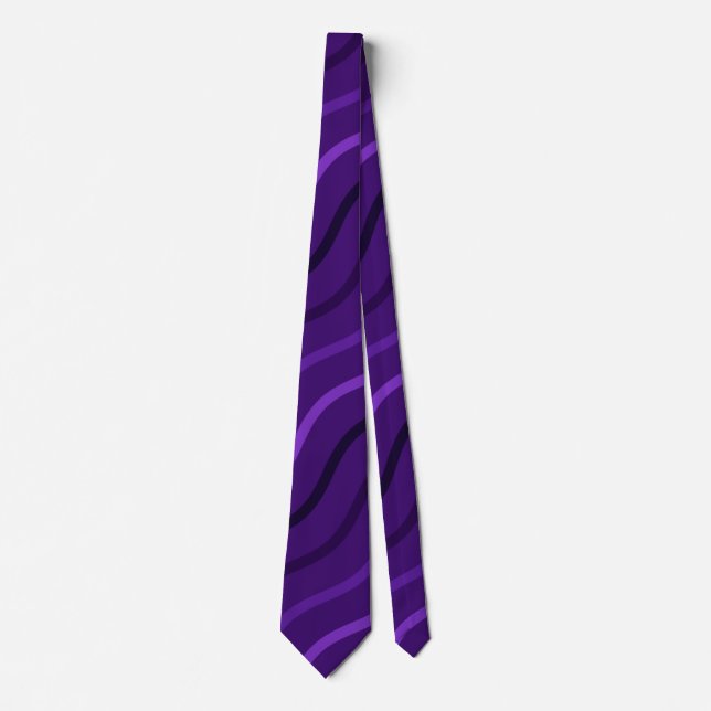 Amazing Stripe Wavy Purple Tie (Front)