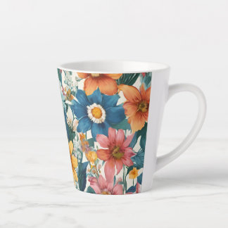 Amazing Summer Cute Colourful Flowers Latte Mug