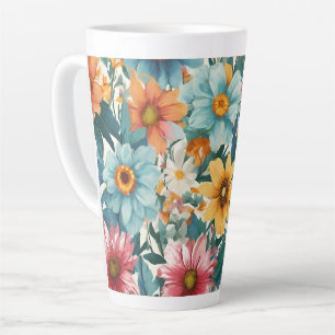 Amazing Summer Cute Colourful Flowers Latte Mug