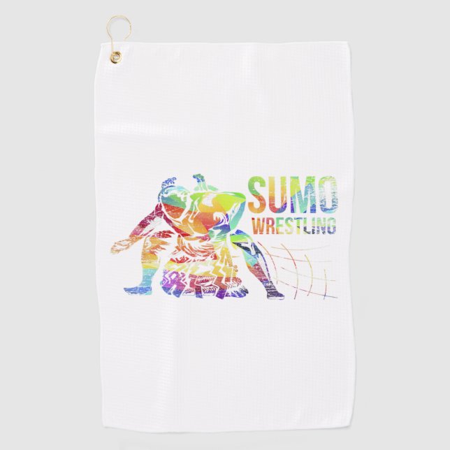 Amazing Sumo Wrestling Training Rikishi Japan Golf Towel (Front)