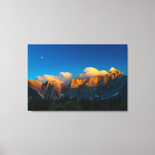 Amazing sunset at lago Di Fusine, Italy Canvas Print