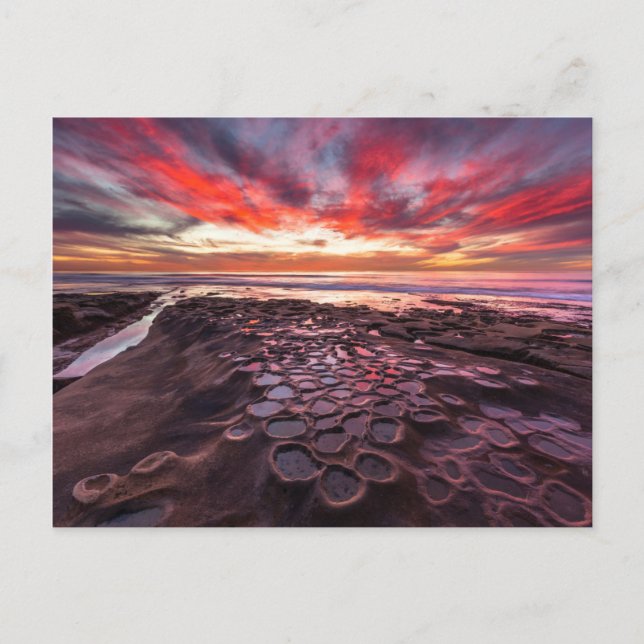 Amazing sunset at the tide pools postcard (Front)