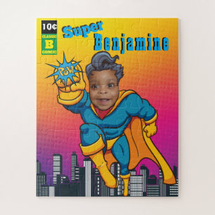 Amazing Superhero Birthday Photo Perfect Kids Jigsaw Puzzle