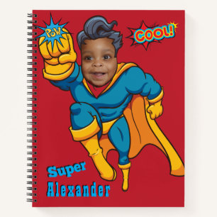 Amazing Superhero Special Flying Photo Kids Notebook