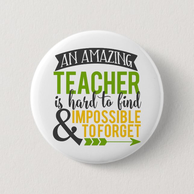 Amazing Teacher Appreciation 6 Cm Round Badge (Front)