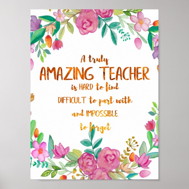 Amazing Teacher Appreciation Gift Sign Thank you (Front)