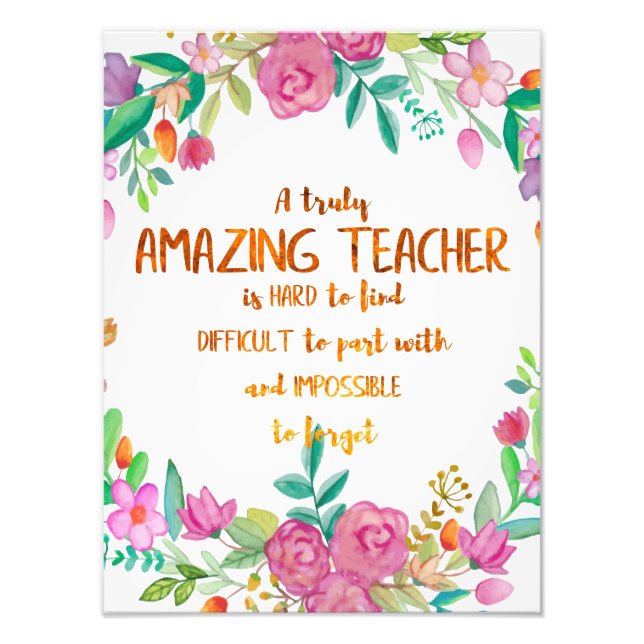 Amazing Teacher Appreciation Gift Sign Thank you (Front)