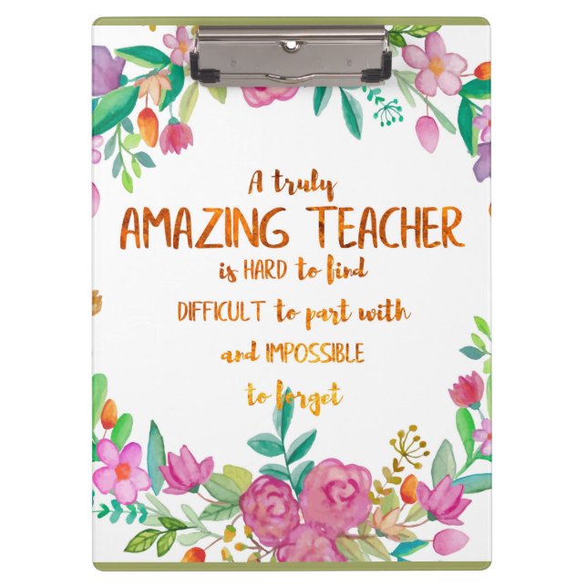 Amazing Teacher Appreciation Gift Sign Thank you Clipboard (Front)