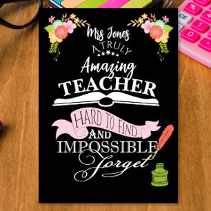 Amazing Teacher Floral Thank You appreciation  Card