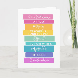 amazing teacher hard to find impossible to forget card