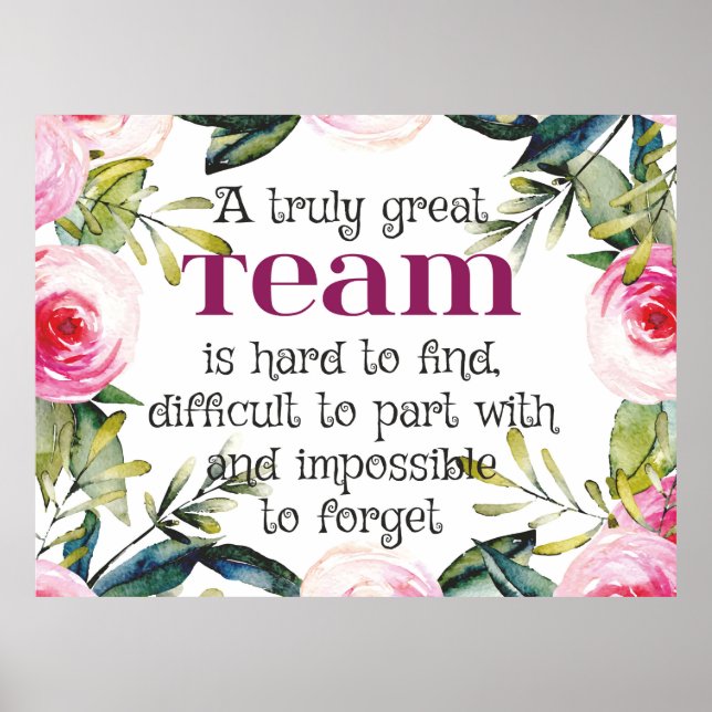 Amazing team work thank you quote office wall art (Front)