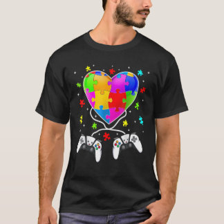 Amazing Video Game Heart Autism Awareness Game Spo T-Shirt