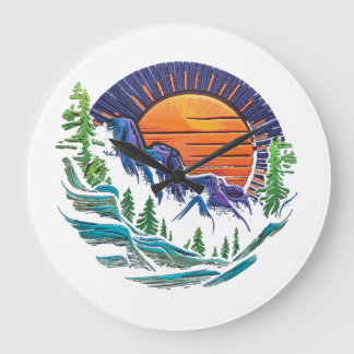 Amazing wall clock with artificial logo design