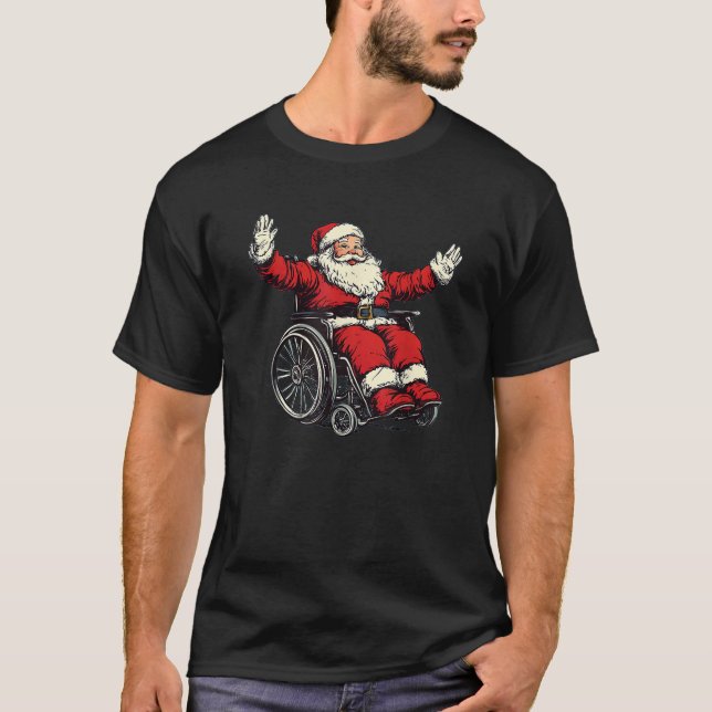 Amazing Wheelchair Santa Claus Costume for Boys an T-Shirt (Front)